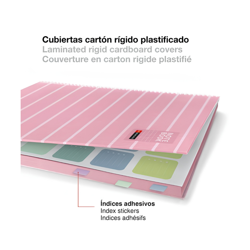 Cuaderno A4 Miquelrius Cuadrícula Between The Lines Rosa 80 Hojas