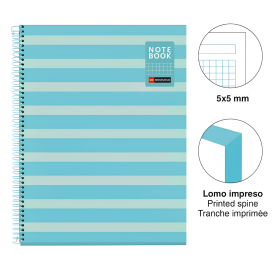 Cuaderno A4 Miquelrius Cuadrícula Between The Lines Celeste 80 Hojas De Apli 2
