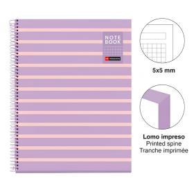 Cuaderno A4 Miquelrius Cuadrícula Between The Lines Malva 80 Hojas De Apli 2