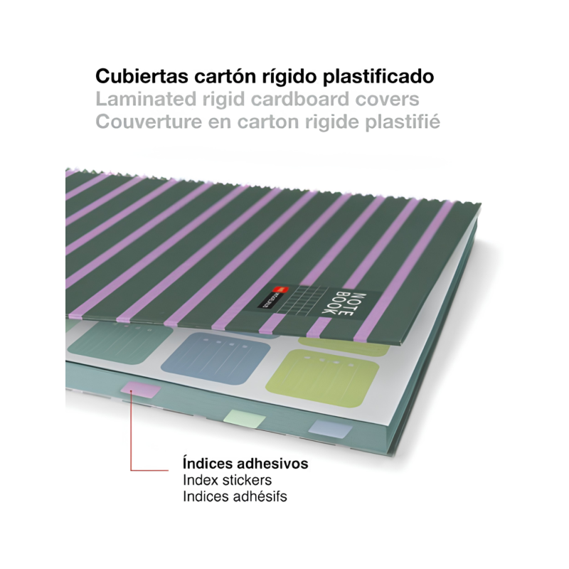 Cuaderno A4 Miquelrius Cuadrícula Between The Lines Ceniza 80 Hojas