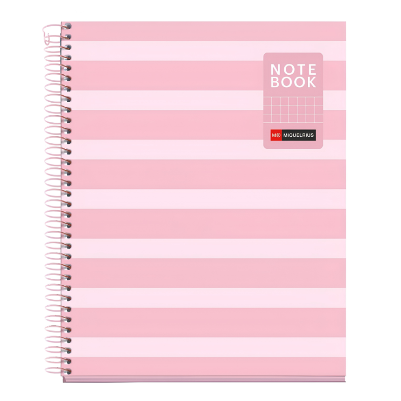 Cuaderno A5 Miquelrius Cuadrícula Between The Lines Rosa 80 Hojas De Apli