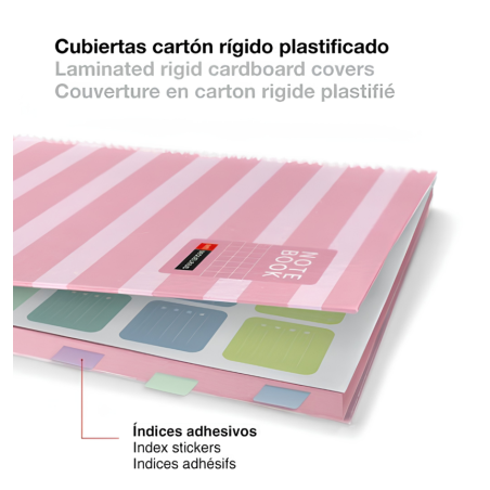 Cuaderno A5 Miquelrius Cuadrícula Between The Lines Rosa 80 Hojas
