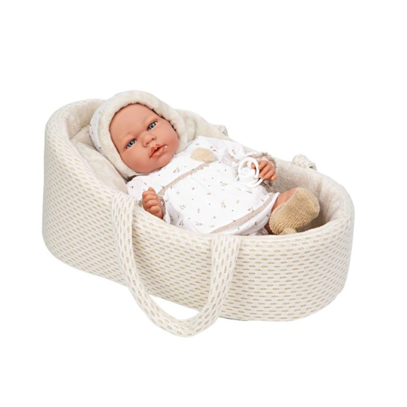 Muñecas Arias Muñeca Elegance Andie Beige Con Capazo 40 Cm De Muñecas Arias