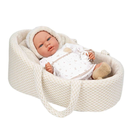 Muñecas Arias Muñeca Elegance Andie Beige Con Capazo 40 Cm De Muñecas Arias