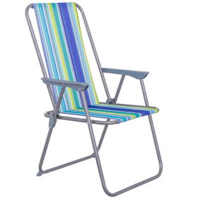 Silla De Playa Alta Fija Plegable Lona De Juinsa