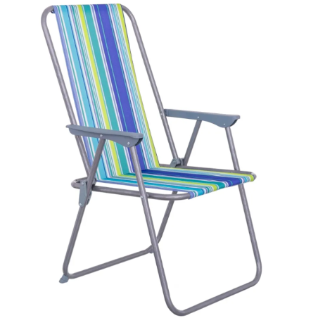 Silla De Playa Alta Fija Plegable Lona De Juinsa