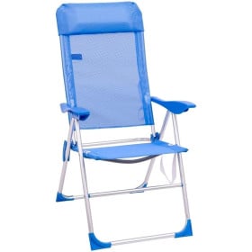 Silla De Playa Alta 5 Posiciones Azul De Juinsa