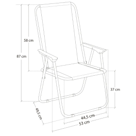 Silla De Playa Alta Fija Plegable Lona De Juinsa 2