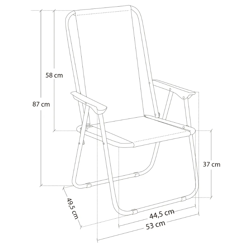 Silla De Playa Alta Fija Plegable Lona