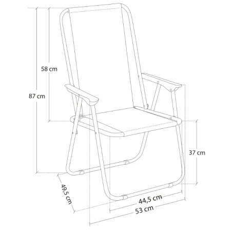 Silla De Playa Alta Fija Plegable Lona