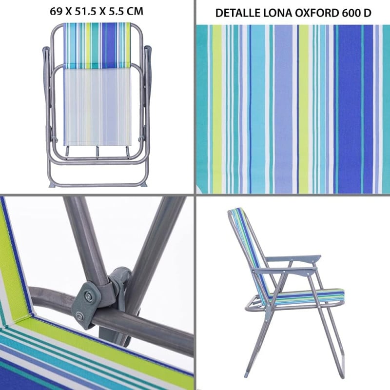 Silla De Playa Fija Plegable Lona