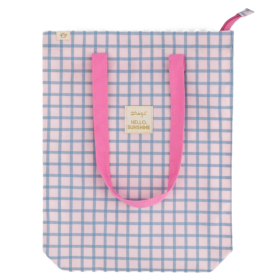 Mr. Wonderful Tote Bag Cuadrados Azul Y Rosa Hello, Sunshine! De MR. Wonderful