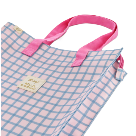 Mr. Wonderful Tote Bag Cuadrados Azul Y Rosa Hello, Sunshine!