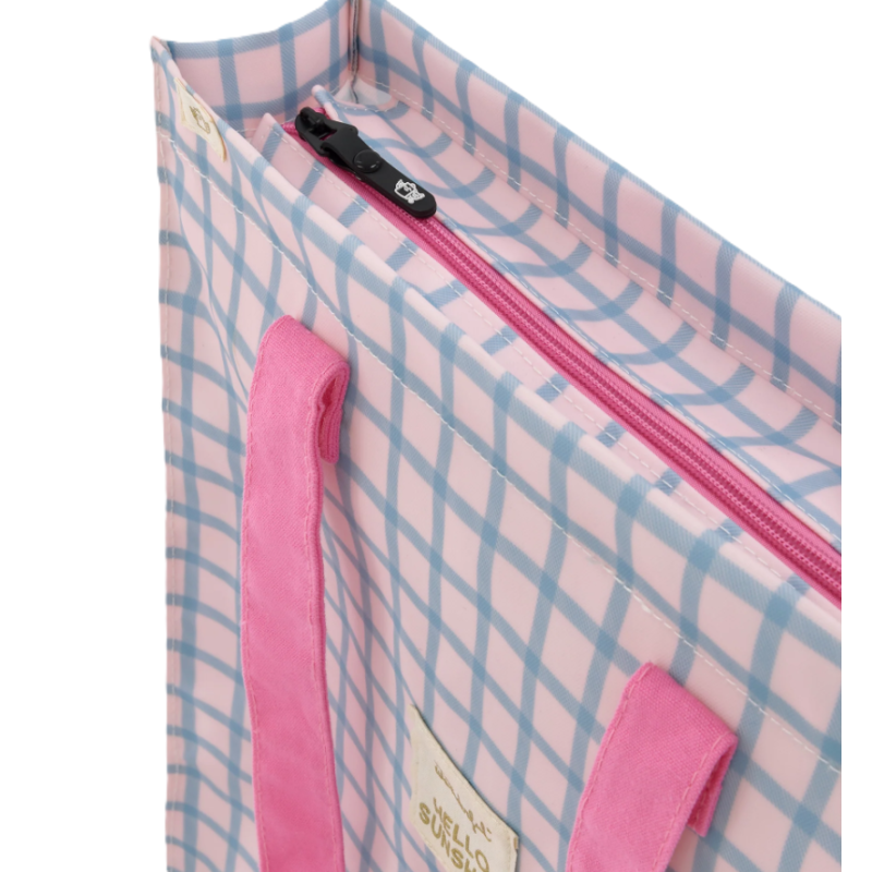 Mr. Wonderful Tote Bag Cuadrados Azul Y Rosa...