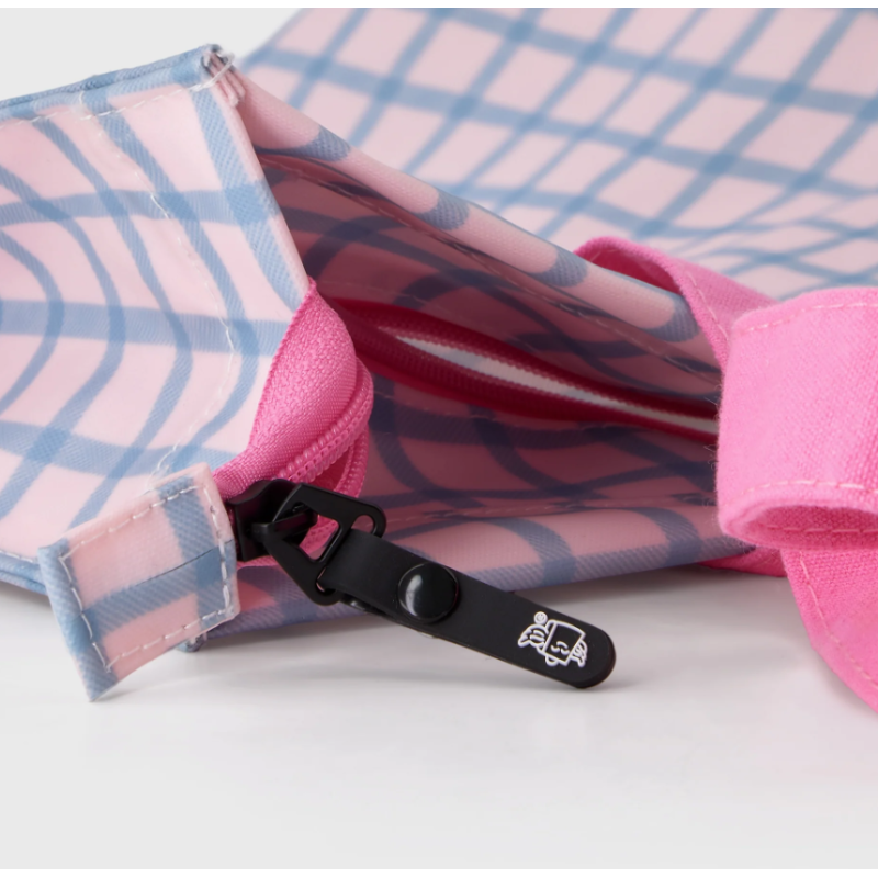 Mr. Wonderful Tote Bag Cuadrados Azul Y Rosa...
