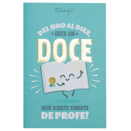 Mr. Wonderful Postal Del Uno Al Diez, Eres Un Doce ¡Qué Suerte Tenerte De Profe! De Mr. Wonderful