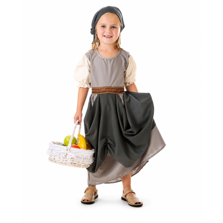 Disfraz Medieval Frutera Talla 3-5 Años De Lunatiq Fest