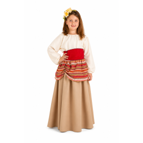 Disfraz Medieval Campesina Carlota Talla 7-9 Años De Lunatiq Fest