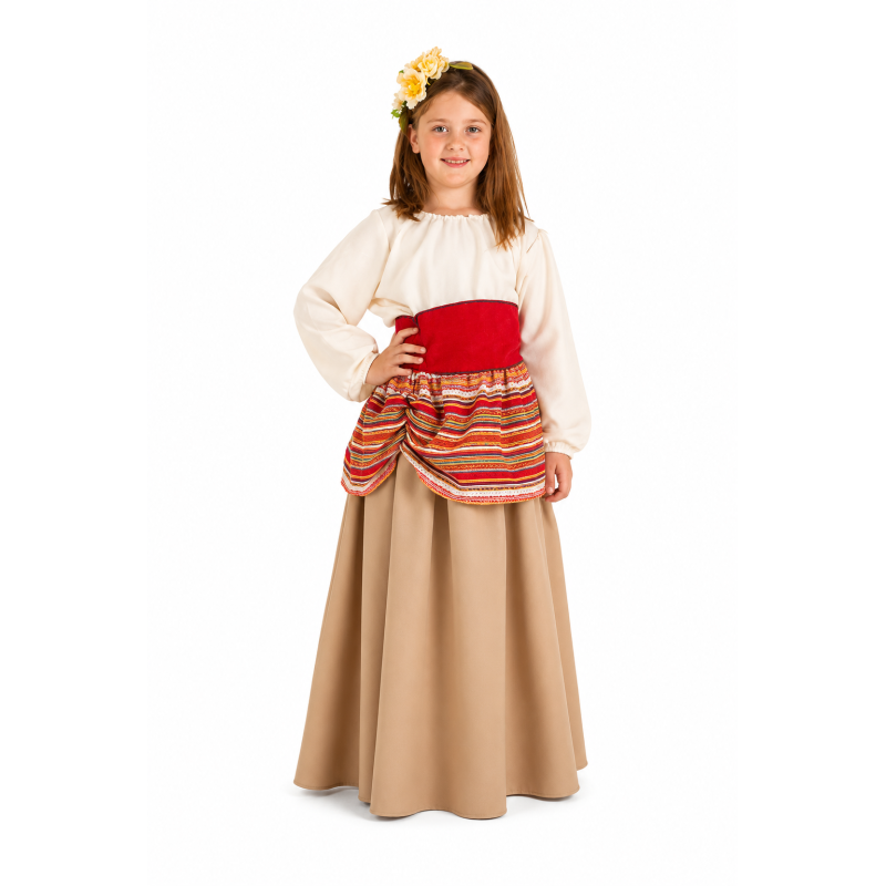 Disfraz Medieval Campesina Carlota Talla 11-13 Años De Lunatiq Fest