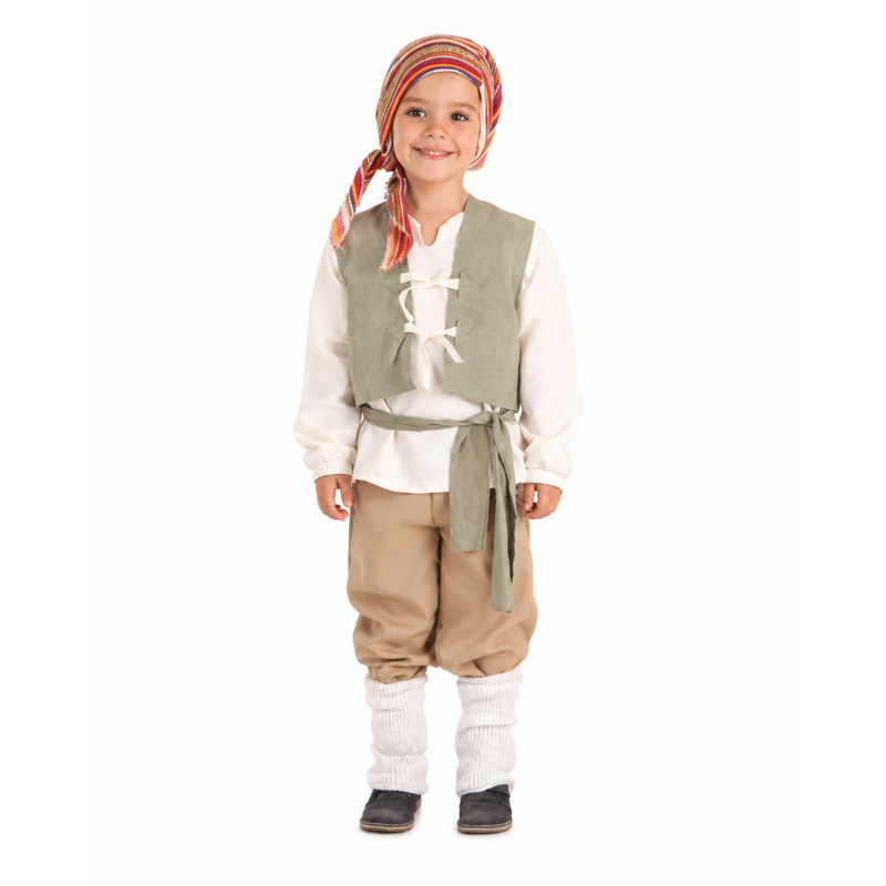 Disfraz Medieval Campesino Carlos Talla 11-13 Años De Lunatiq Fest