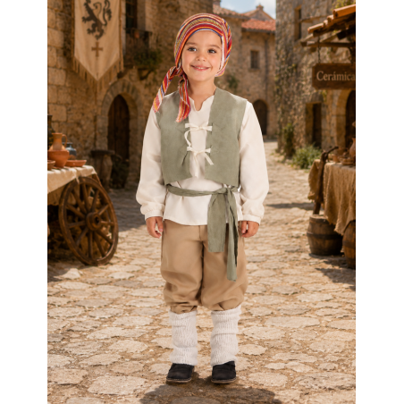 Disfraz Medieval Campesino Carlos Talla 7-9 Años