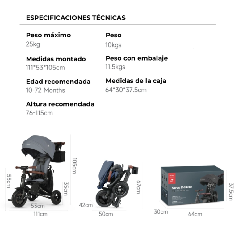 Qplay Triciclo Nova Deluxe Beige