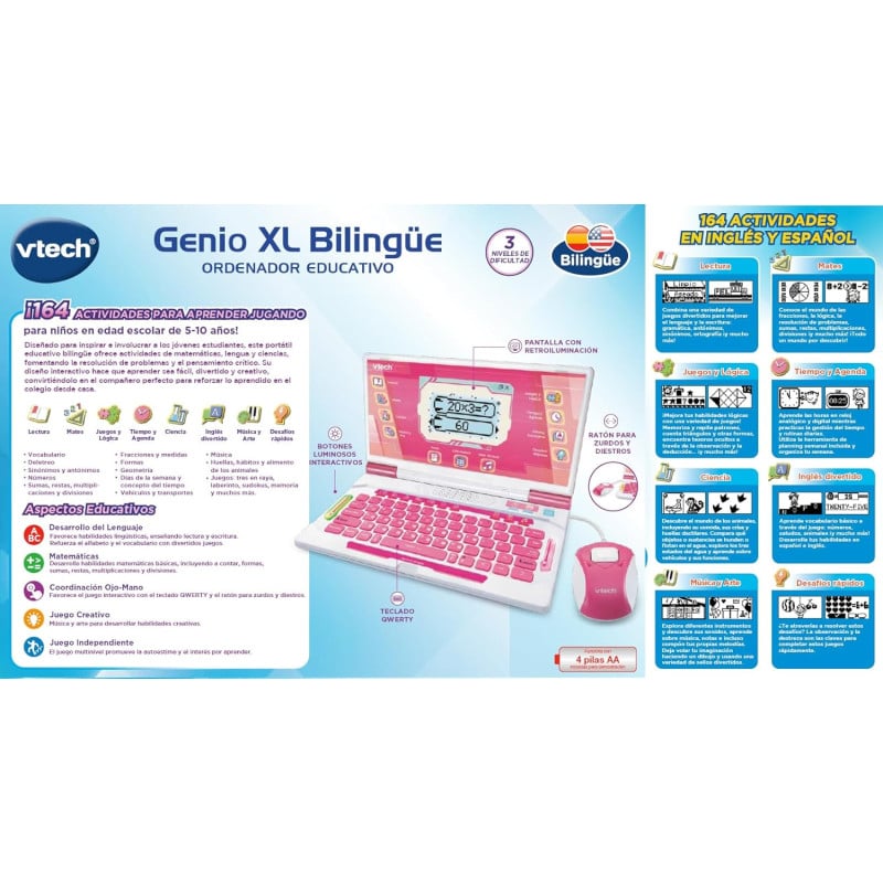 Vtech Genio Xl Bilingüe Rosa