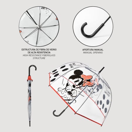 Paraguas Manual Poe Minnie Mouse 60 Cm