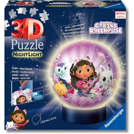 Puzzle 3D Bola Con Luz Nocturna La Casa De Muñecas De Gabby
