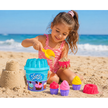 Cubo De Playa Cupcake 12 Piezas Surtido
