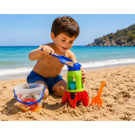 Cubo De Playa Mr. Craby Astronauta 4 Piezas