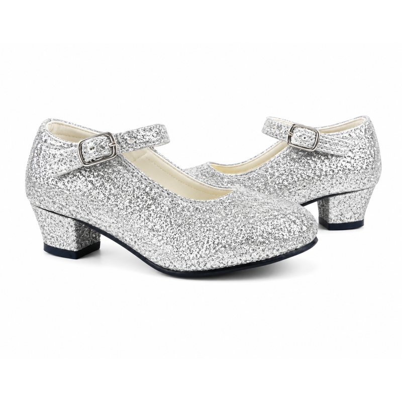 Zapato De Tazón Purpurina Plateada Talla 23 De Partilandia