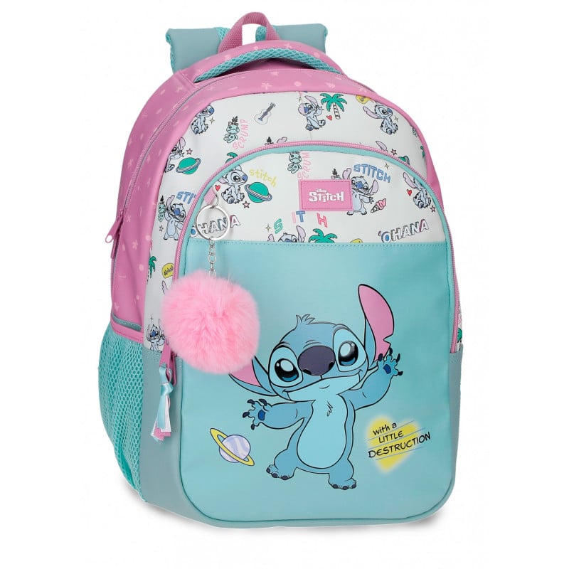 Mochila Escolar Stitch Little Destruction 42 Cm Adaptable A Carro De Jouma Bags