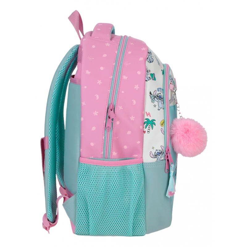 Mochila Escolar Stitch Little Destruction 42 Cm Adaptable A Carro