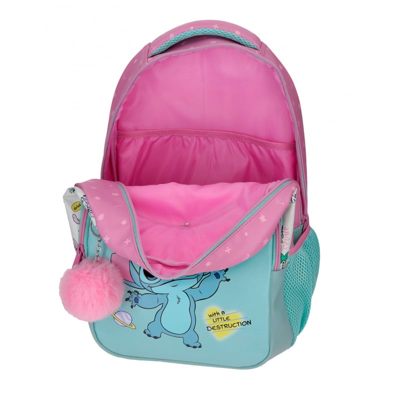 Mochila Escolar Stitch Little Destruction 42 Cm Adaptable A Carro