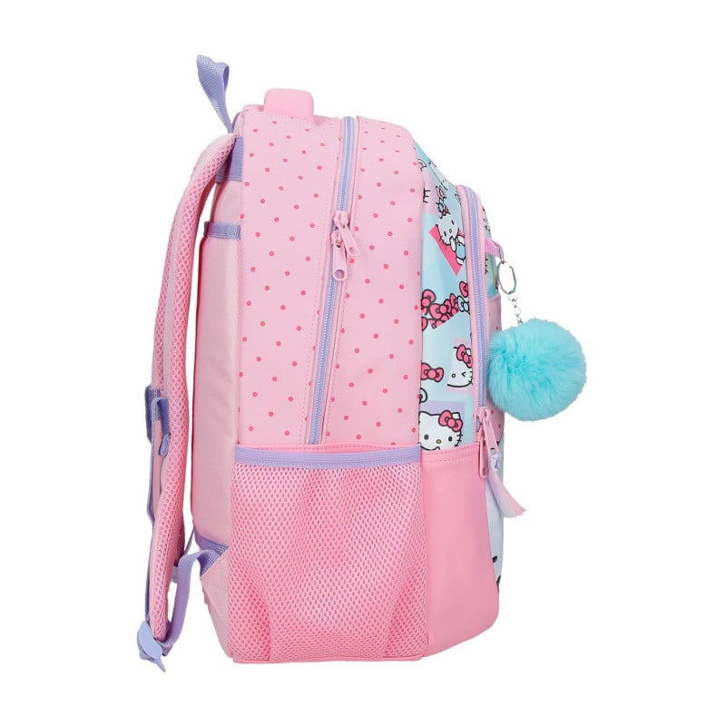 Mochila Escolar Hello Kitty Bows 42 Cm Adaptable A Carro