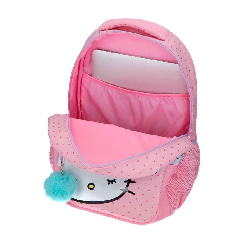 Mochila Escolar Hello Kitty Bows 42 Cm Adaptable A Carro