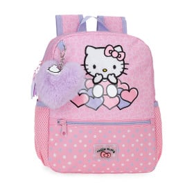 Mochila Escolar Hello Kitty Hearts Dots 28 Cm Adaptable A Carro De Jouma Bags