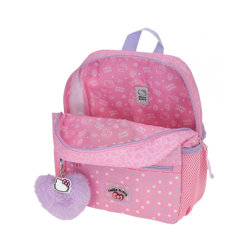 Mochila Infantil Hello Kitty Hearts Dots 28 Cm