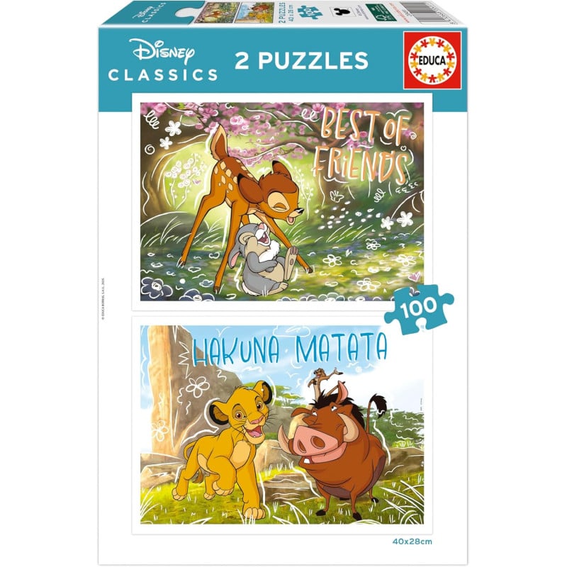 Puzzle Clásicos De Disney 2x100 Pzs De Educa
