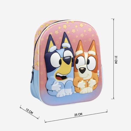Mochila Infatil Bluey Y Bingo 3D 27 Cm