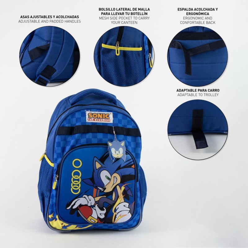 Mochila Escolar Sonic 42 Cm