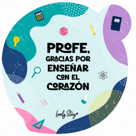 Tarjeta De Felicitación Profe, Gracias Por Enseñar Con El Corazón De Creative Story
