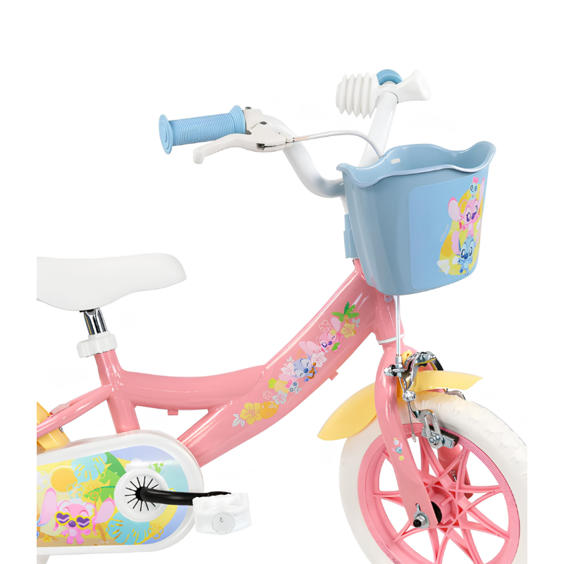 Bicicleta Infantil Stitch Y Angel 12 Pulgadas 3...