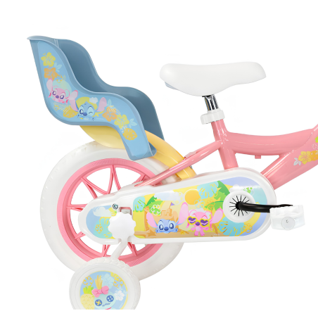 Bicicleta Infantil Stitch Y Angel 12 Pulgadas 3 Años