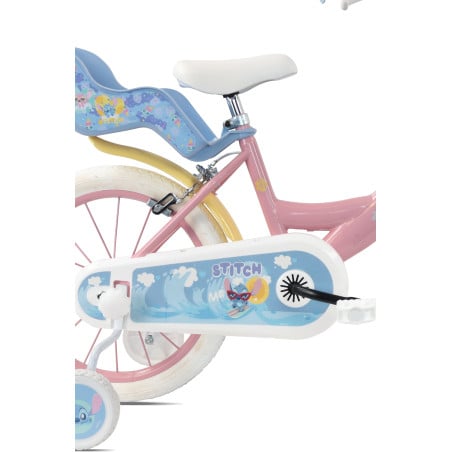 Bicicleta Infantil Stitch Y Angel 14 Pulgadas 3-5 Años