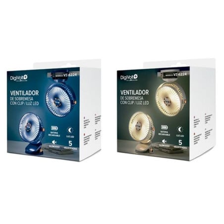 Digivolt Ventilador De Sobremesa Con Clip Recargable 21 cm