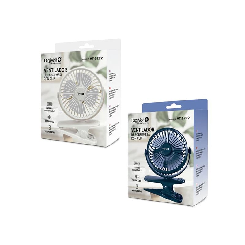 Ventilador Recargable Con Pinza 16 cm