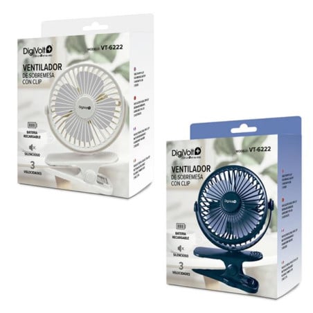 Ventilador Recargable Con Pinza 16 cm