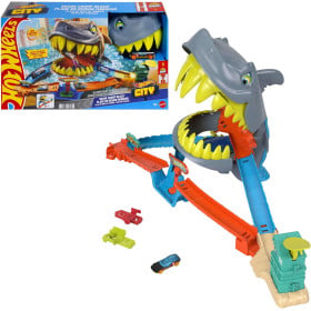 Hot Wheels Pista City Playa Del Tiburón Mordedor De Mattel